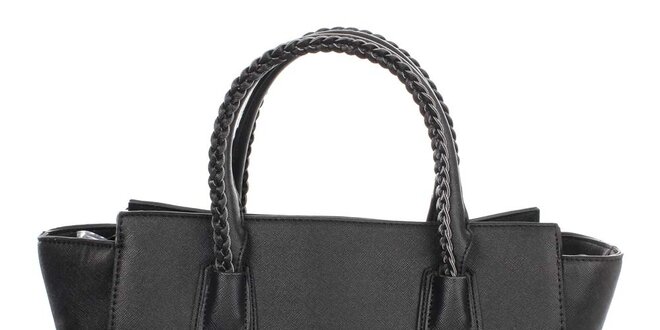 Dámska čierna kabelka s ozdobnými pútkami London Fashion
