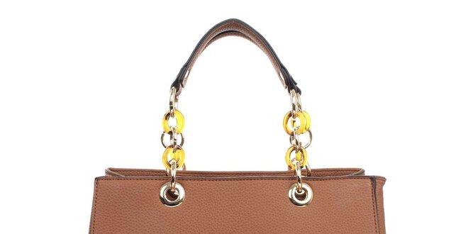 Dámska hnedá kabelka s retiazkovými ušami London fashion