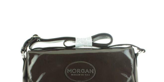 Dámska tmave hnedá kabelka Morgan de Toi s lakovanou klopou