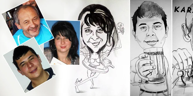 Karikatúra podľa fotografie vo formáte A3
