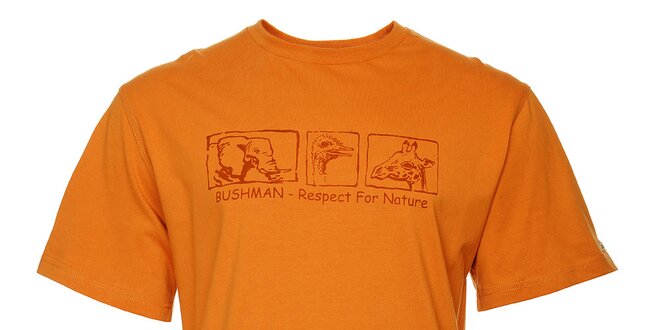 Pánske oranžové tričko Bushman s potlačou