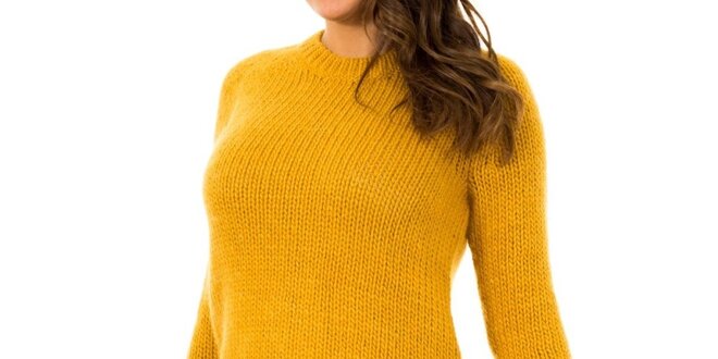 Dámsky pletený horčicový sveter Tommy Hilfiger