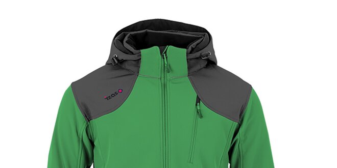Pánska zeleno-šedá funkčná bunda s kapucňou Izas