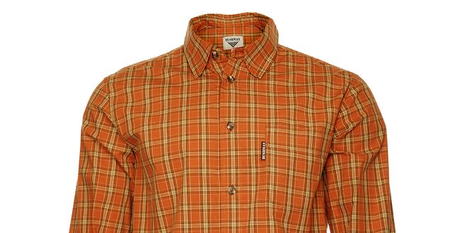 Pánska oranžová kockovaná košeľa Bushman
