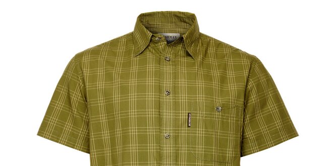 Pánska zelená kockovaná košeľa Bushman