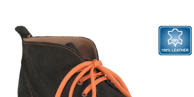 Dámske hnedočierne prešívané členkové topánky Beppi