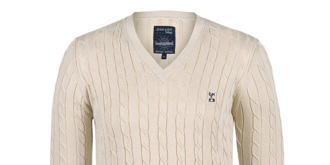 Pánsky béžový sveter so vzorom Giorgio di Mare
