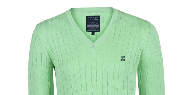 Pánsky zelený sveter so vzorom Giorgio di Mare