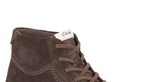 Pánske hnedé semišové topánky Clarks