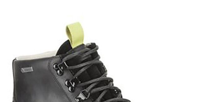 Pánske čierne kožené topánky Clarks s gore-texovou úpravou
