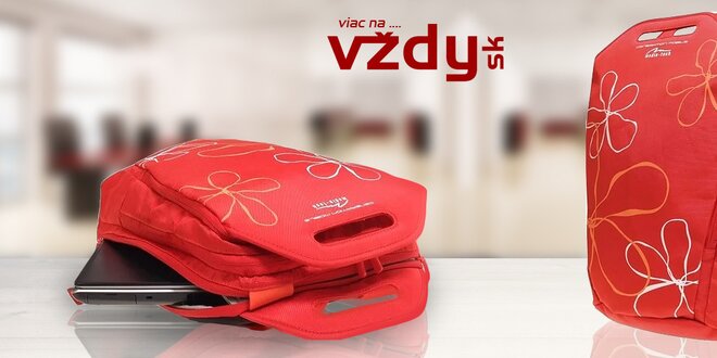 Štýlový červený batoh pre notebooky MediaTech