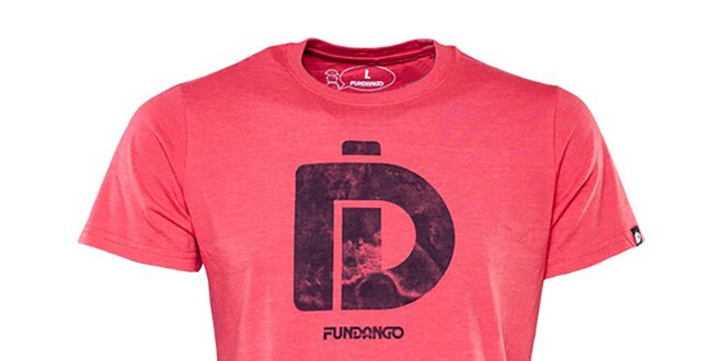 Pánske červené tričko s tmavou potlačou Fundango