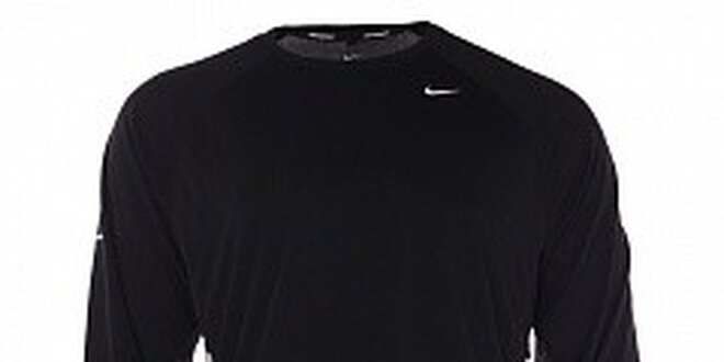 Pánske čierne funkčné tričko Nike s dlhým rukávom