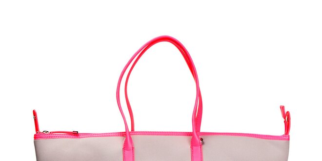 Dámska šedo-ružová podlhovastá kabelka DKNY