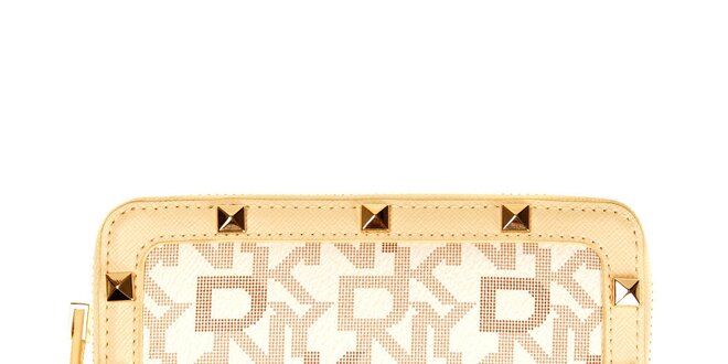 Dámska béžová peňaženka s potlačou DKNY