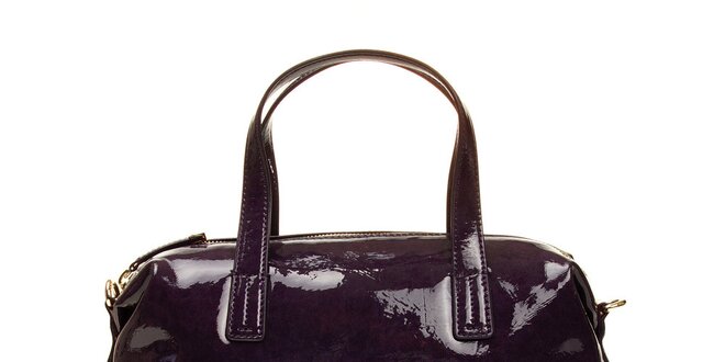Dámska fialová lesklá kabelka s popruhom DKNY