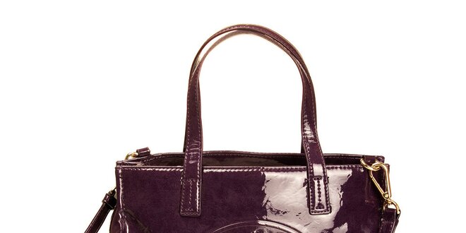 Dámska lesklá kabelka DKNY - fialová