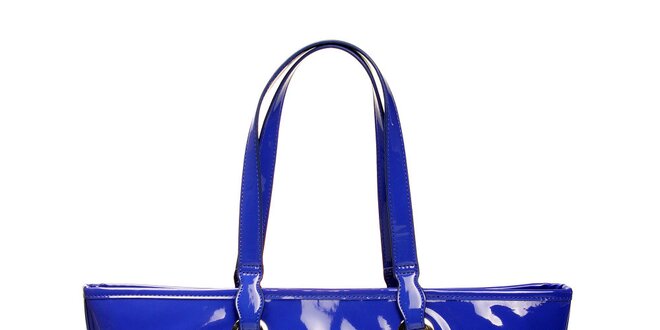 Dámska modrá lesklá kabelka DKNY