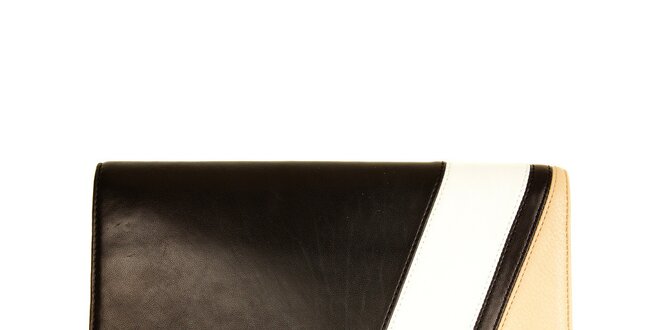 Dámska čierna listová kabelka so svetlými prvkami DKNY