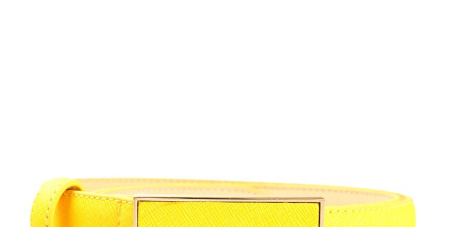 Dámsky žltý opasok s obdĺžnikovou sponou DKNY