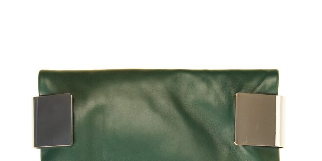 Dámska zelená kožená listová kabelka DKNY
