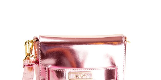 Dámska kabelka v ružovom metalickom odtieni DKNY