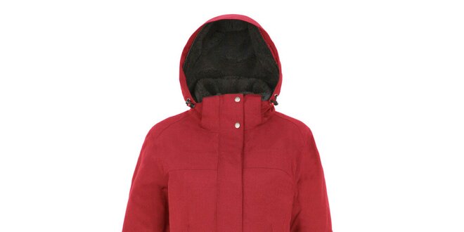 Dámsky červený kabát s kapucňou Maier