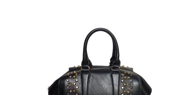 Dámska čierna kabelka s cvočkami London Fashion