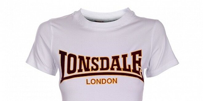 Dámske biele tričko Lonsdale so semišovou potlačou