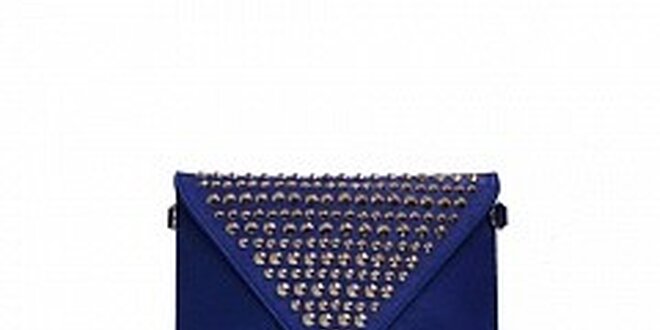 Dámska modrá listová kabelka London Fashion s kovovými cvokmi