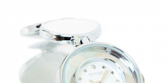 Dámske bielo-strieborné hodinky Bague a Dames