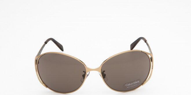 Dámske zlato-hnedé slnečné okuliare Calvin Klein