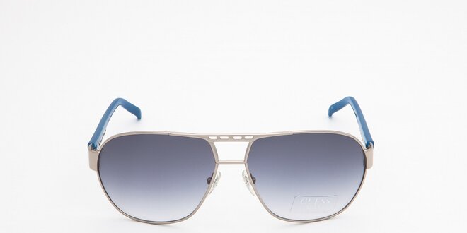Dámske strieborno-modré slnečné okuliare Guess