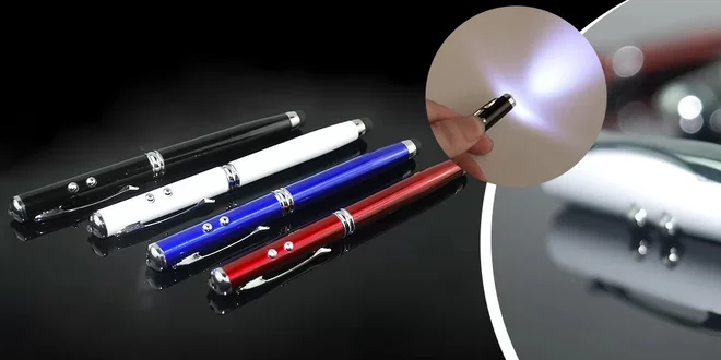 Pero 4 v 1 (pero, laser, led svetlo, stylus pre kapacitný dotykový displej)