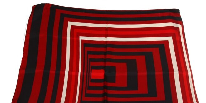 Dámska čierno-červená hodvábna šatka s pruhmi Gianfranco Ferré