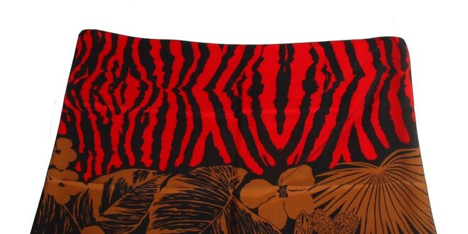 Dámska červeno-čierna šatka s tropickým vzorom Gianfranco Ferré