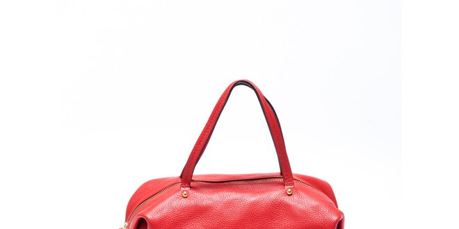 Dámska červená kožená kabelka Roberta Minelli