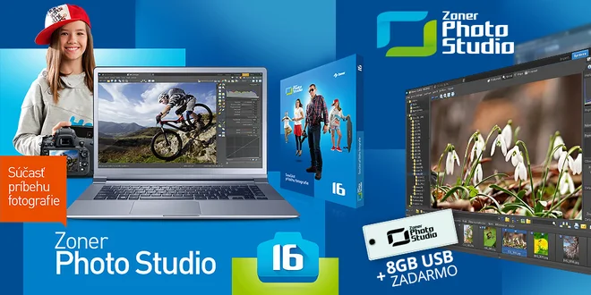 Program na úpravu fotiek Zoner Photo 16 + 8 GB USB