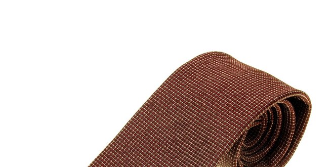 Pánska hnedo-vínová kravata Gianfranco Ferré s jemným vzorom