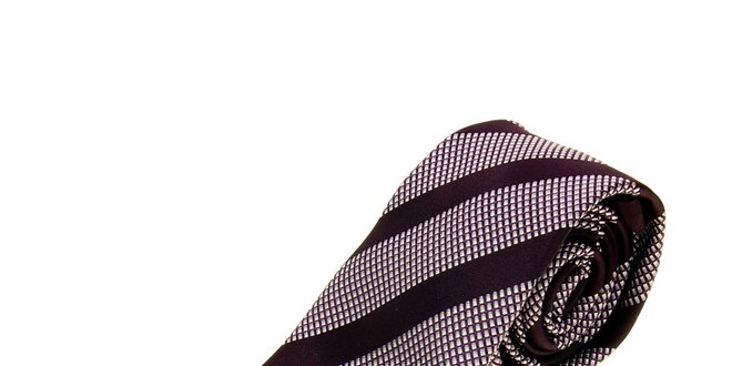 Pánska fialovo-vínová vzorovaná kravata Aquascutum