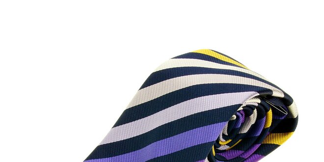 Pánska modro-fialová prúžkovaná kravata Les Copains