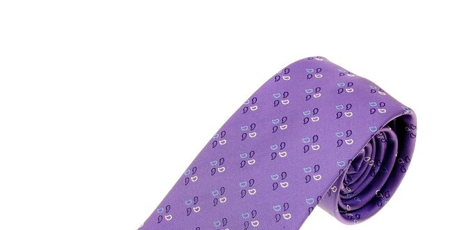Pánska fialová kravata Les Copains s jemným vzorom