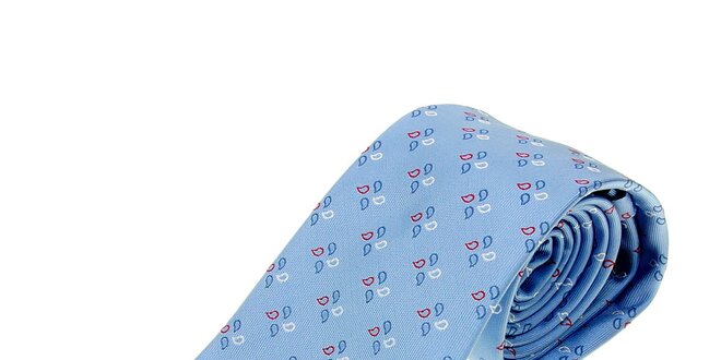Pánska nebesky modrá kravata Les Copains s jemným vzorom