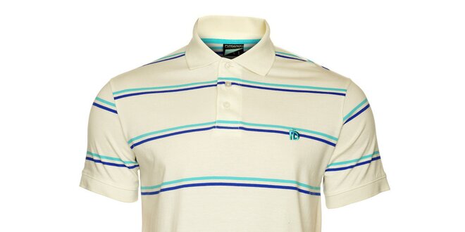Pánske biele tričko s modrými pruhmi Fundango
