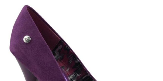 Dámske burgundsky fialové semišové lodičky na ihlovom podpätku Blink