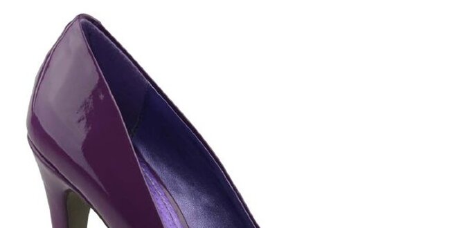 Dámske purpurovo fialové lakované lodičky na ihlovom podpätku Blink