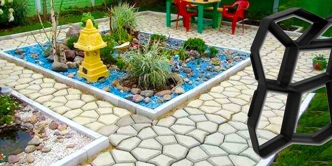 Krásna záhradka s formou na betónový chodník!