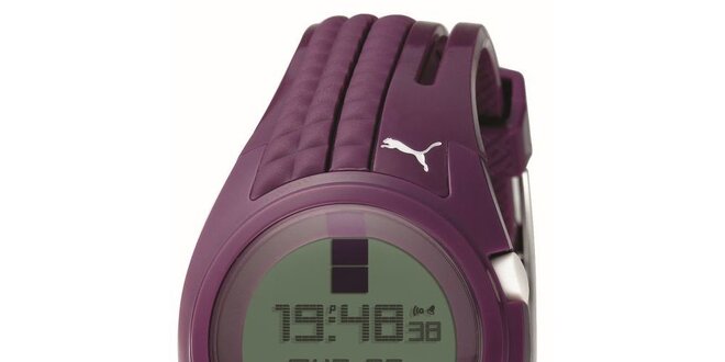 Dámske fialové digitálne hodinky Puma