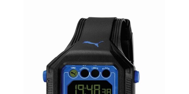 Pánske čierno-modré digitálne hodinky Puma