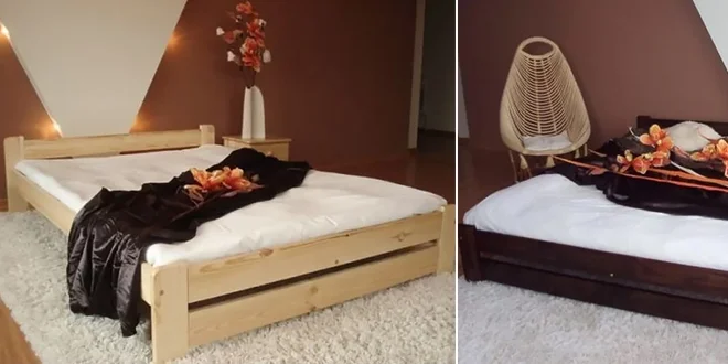Posteľové komplety z masívu s roštom a matracom